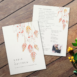 Vattenfärgskiss över jordgubbar bröllop program