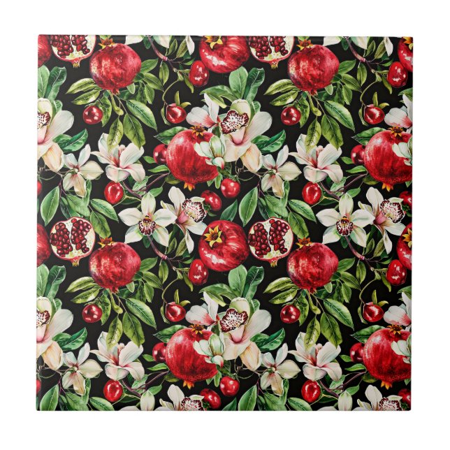 Vattenfärgskisserade elegant mönster i da kakelplatta (Framsidan)