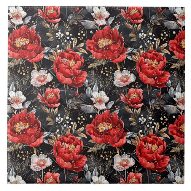 Vattenfärgskisserade mönster av härlig kakelplatta (Framsidan)