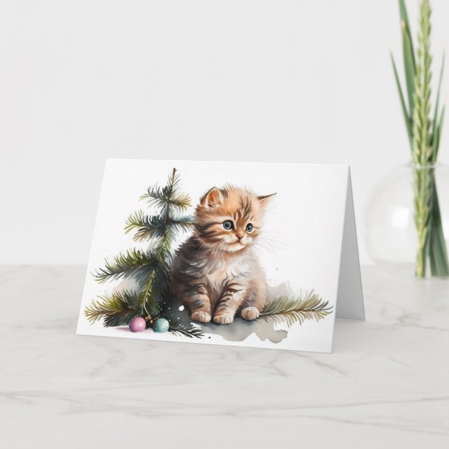 Vattenfärgskjuldkatt  kort (Framsida)