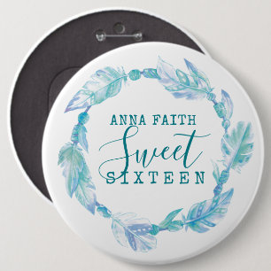 Vattenfärgsknapp för sweet sixteen pärlor knapp