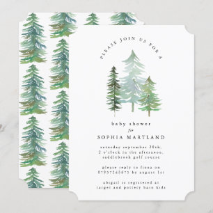 Vattenfärgsknappsdusch Inbjudningar