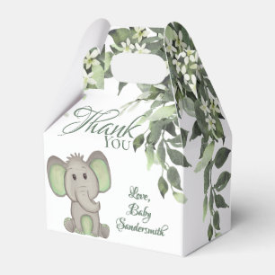 Vattenfärgskö Kön Neutral Elephant Baby Shower Presentaskar