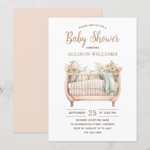 Vattenfärgskö Kön Neutral Par Baby Shower Inbjudningar