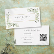 Vattenfärgskoder Greenery Guld Geometric QR-kod