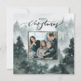 Vattenfärgskog | God jul-fotokort