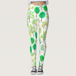 Vattenfärgskog i Dodle stil Leggings