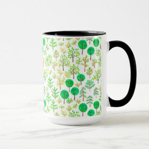 Vattenfärgskog i Dodle stil Mugg