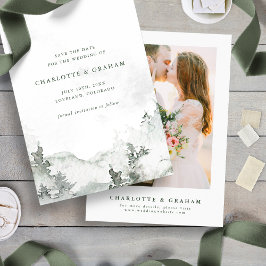 Vattenfärgskog Spara Datumet