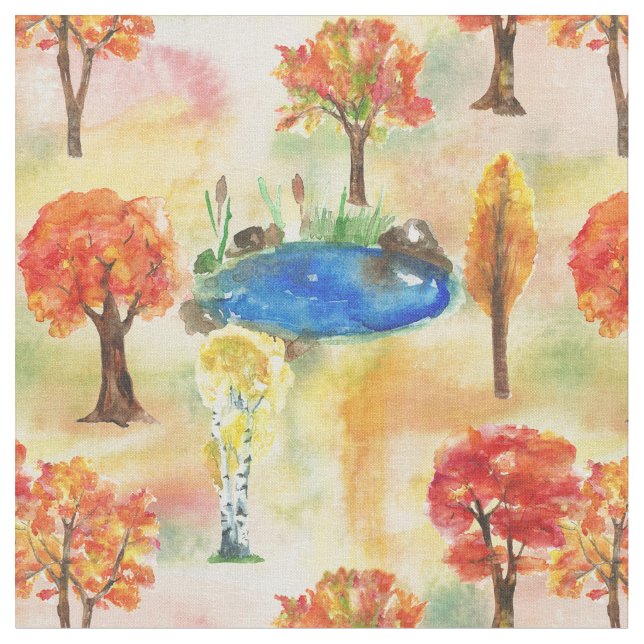 Vattenfärgskog Tyg (Närbild)