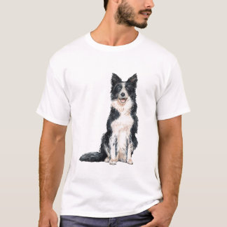 Vattenfärgskollie Gräns för Hundägare Long Sleev T Shirt