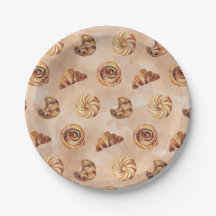 Vattenfärgskonditori bakverk mat brunch