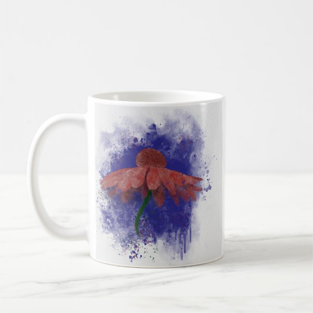 Vattenfärgskoneflower Mugg (Vänster)