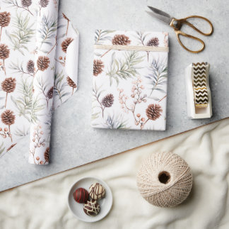 Vattenfärgskonger i Gräs och grenar med bär Presentpapper