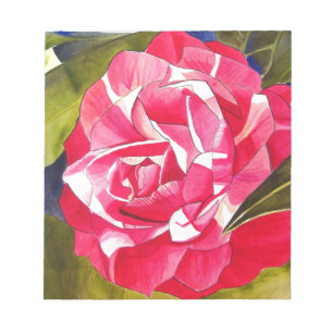 Vattenfärgskonsblomma från Bright rosa Camellia Anteckningsblock