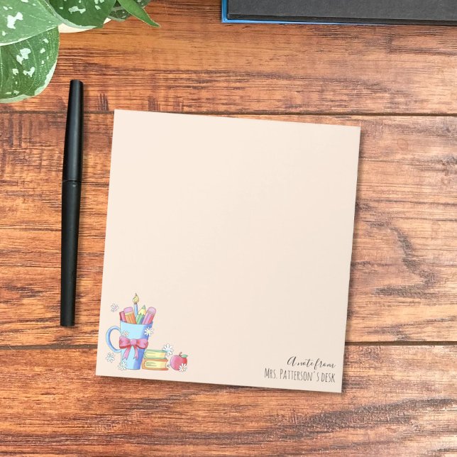 Vattenfärgskonst | Ett meddelande från Antecknings Anteckningsblock (Cute teacher personalized notepad . )
