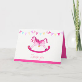 Vattenfärgskonst för babydusch-rosa kort