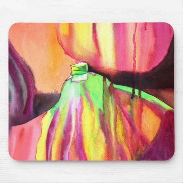 Vattenfärgskonst för lila figurer musmatta (Framsidan)