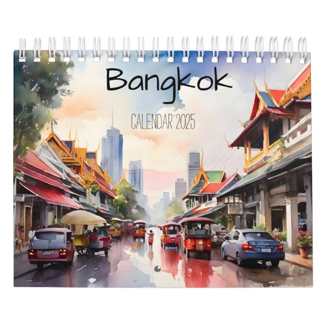 Vattenfärgskonst i Bangkok Kalender (Omslag)