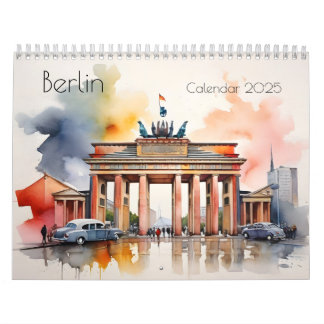Vattenfärgskonst i Berlin Kalender