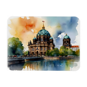 Vattenfärgskonst i Berlin Magnet
