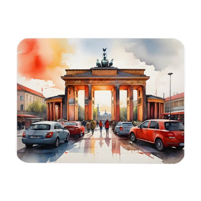 Vattenfärgskonst i Berlin Magnet (Horisontell)