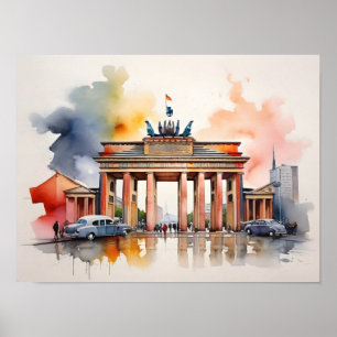 Vattenfärgskonst i Berlin Poster