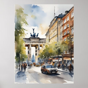Vattenfärgskonst i Berlin Poster