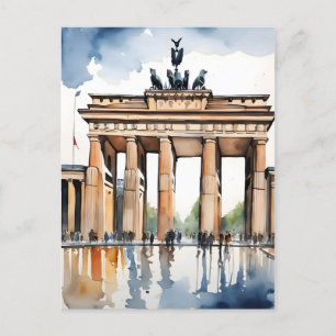 Vattenfärgskonst i Berlin Vykort