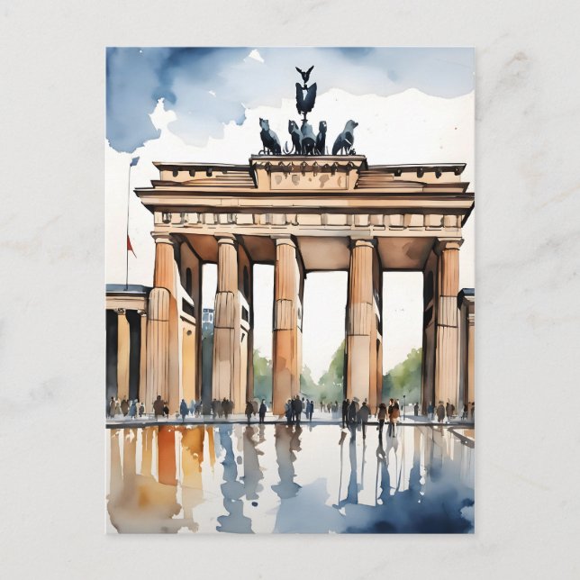 Vattenfärgskonst i Berlin Vykort (Framsida)