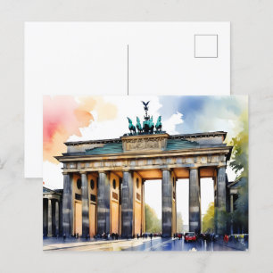 Vattenfärgskonst i Berlin Vykort