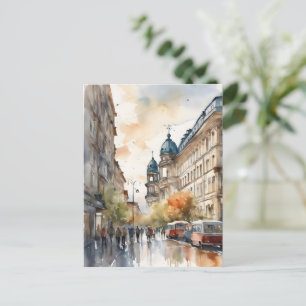 Vattenfärgskonst i Berlin Vykort