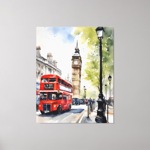 Vattenfärgskonst i London Canvastryck