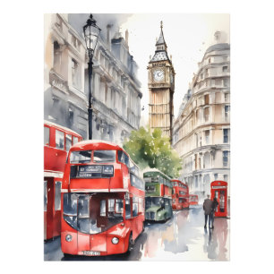 Vattenfärgskonst i London Fototryck