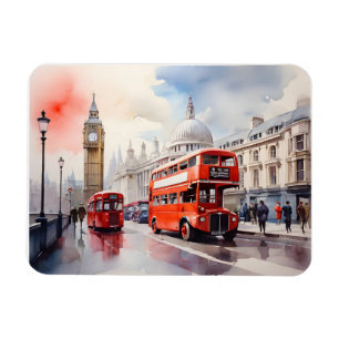 Vattenfärgskonst i London Magnet