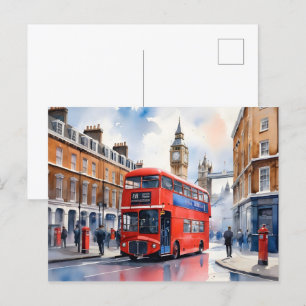 Vattenfärgskonst i London Vykort
