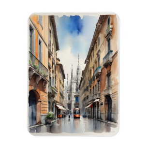 Vattenfärgskonst i Milano Magnet