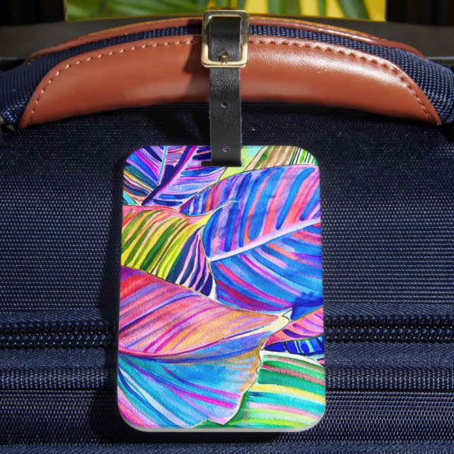 Vattenfärgskonst kan ge tropiska löv bagagebricka (Framsida Insitu 2)