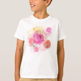 Vattenfärgskonst med blomma t shirt