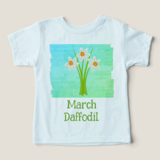 Vattenfärgskonst Narcissblomma Mars Födelsedag T Shirt