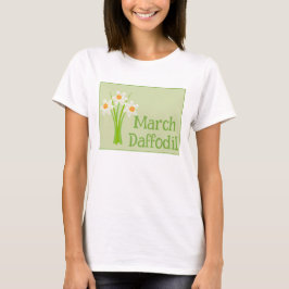 Vattenfärgskonst Narcissblomma Mars Födelsedag T Shirt