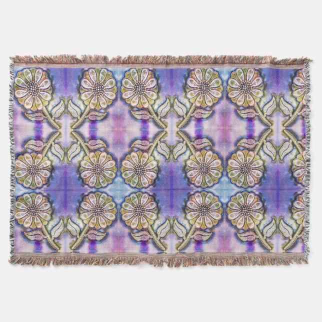 Vattenfärgskonst på blått filt (Framsidan)