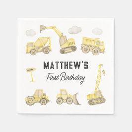 Vattenfärgskonstruktion Fordon första födelsedag Pappersservett