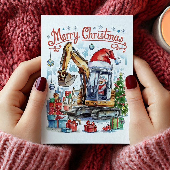 Vattenfärgskonstruktion Julkort Helgkort (Watercolor Construction Christmas Card)
