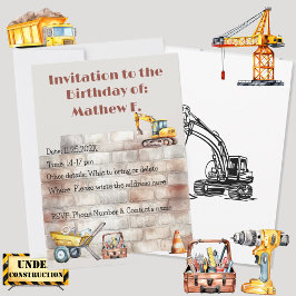 Vattenfärgskonstruktion Théthy Earthy Birthday Inbjudningar