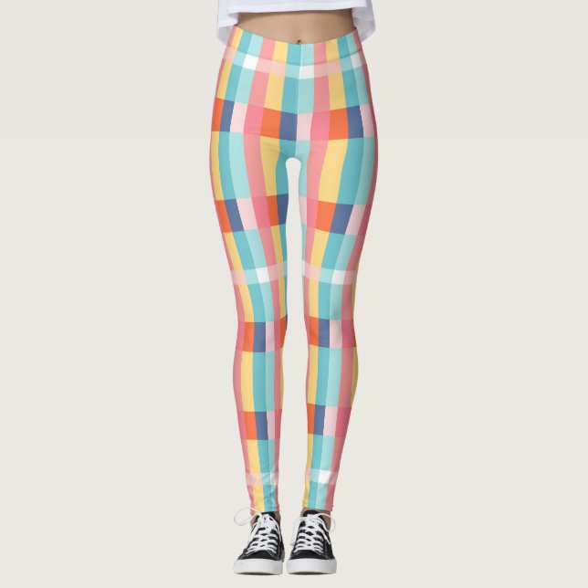 Vattenfärgskontrollerad sömlös Mönster Leggings (Framsida)