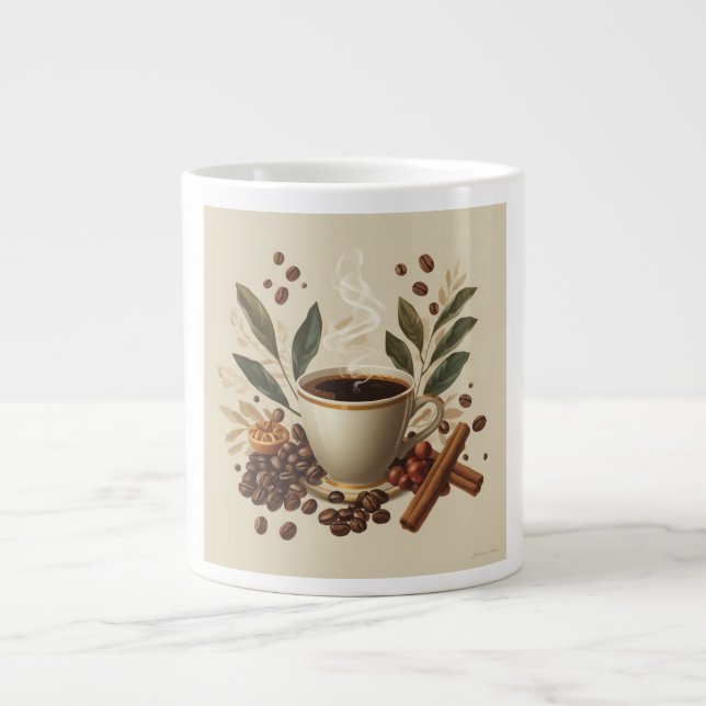 Vattenfärgskopp för mysig kaffe jumbo mugg (Framsidan)