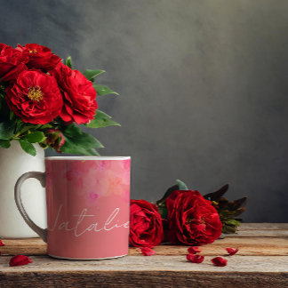 Vattenfärgskoraller, blommigt namn kaffemugg
