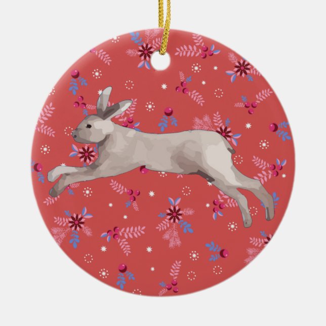 Vattenfärgskorpa Julgransprydnad Keramik (Framsidan)