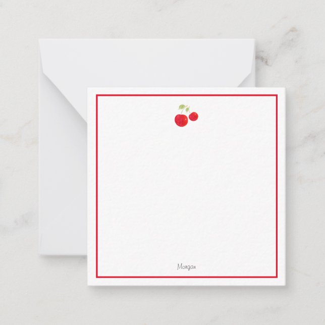 Vattenfärgskörsbär Anteckningskort (Framsida)